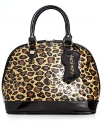 Prowl pleaser. Featuring the fabulous iconic feline, this logo-embossed bag by Hello Kitty is absolute purr-fection. Gorgeously glossy and accented with luxe leopard print and signature detailing, it's the ultimate fashionista find. Prowl pleaser. Featuring the fabulous iconic feline, this logo-embossed bag by Hello Kitty is absolute purr-fection. Gorgeously glossy and accented with luxe leopard print and signature detailing, it's the ultimate fashionista find.