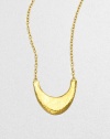 From the Arc Collection. A stunning crescent drop design in radiant 24k gold with an elegant granulated surface on a link chain. 24k goldLength, about 16 to 18 adjustablePendant size, about .7Pelican clasp closureImported 