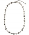 Endless sparkle. Givenchy's imitation rhodium-plated mixed metal collar necklace features crystal glass stones of alternating sizes. Approximate length: 15-7/8 inches + 2-inch extender.