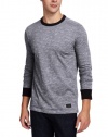 Ben Sherman Men's Ribber Cuff Feeder Stripe Long Sleeve Tee