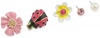 Betsey Johnson Ladybug and Flower 5-Stud Earrings Set