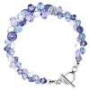 SCBR0013 Sterling Silver Lavender Blue and Clear Crystal Bracelet 7.5 inch Made with Swarovski Elements
