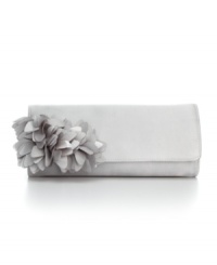 This stunning evening clutch with chiffon petals features a refined silhouette with eye-catching appeal. Wear it for a timeless look that will pair perfectly with your evening ensemble. This stunning evening clutch with chiffon petals features a refined silhouette with eye-catching appeal. Wear it for a timeless look that will pair perfectly with your evening ensemble.
