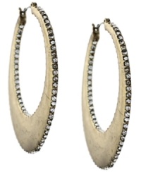 Shine from the inside out! Delicate, round-cut pave glass adorn both the inside and outside of these glam hoop earrings by Jessica Simpson. Crafted in gold tone mixed metal. Approximate drop: 2 inches. Approximate diameter: 1-1/4 inches. Shine from the inside out! Delicate, round-cut pave glass adorn both the inside and outside of these glam hoop earrings by Jessica Simpson. Crafted in gold tone mixed metal. Approximate drop: 2 inches. Approximate diameter: 1-1/4 inches.