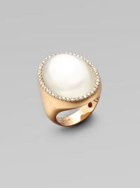 Luminous crystal cast over mother of pearl is richly framed in diamonds and set in 18k rose gold.Diamonds, .42 tcw Mother of pearl, crystal 18k rose gold Length, about 1 Made in Italy Luminous crystal cast over mother of pearl is richly framed in diamonds and set in 18k rose gold.Diamonds, .42 tcw Mother of pearl, crystal 18k rose gold Length, about 1 Made in Italy