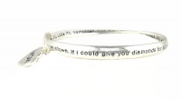 Bracelet - B153 - Bangle Style Engraved with MOTHER Poem ~ If I could give you diamonds.. ~ Silver Tone Metal (68mm) Bracelet - B153 - Bangle Style Engraved with MOTHER Poem ~ If I could give you diamonds.. ~ Silver Tone Metal (68mm)