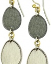 GURHAN Contour Short Drop Silver with Gold Hook Earrings