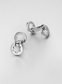 Round cuff links, finished in platinum highlighted by an embossed emblem inlay.PlatinumAbout 1 diam.Imported Round cuff links, finished in platinum highlighted by an embossed emblem inlay.PlatinumAbout 1 diam.Imported