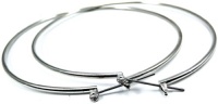 3.5 Inch Large Dangle Hoop Pipe Earrings, Hypoallergenic Silver Tone Polished Finish, Omega Leverback Closures 3.5 Inch Large Dangle Hoop Pipe Earrings, Hypoallergenic Silver Tone Polished Finish, Omega Leverback Closures