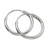 Continuous Endless Hoop Round Circle Medium Sterling Silver Earrings 20mm