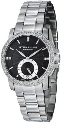Stuhrling Original Women's 412.12111 Symphony Regent Duchess Swiss Quartz Swarovski Crystal Black Dial Watch Stuhrling Original Women's 412.12111 Symphony Regent Duchess Swiss Quartz Swarovski Crystal Black Dial Watch