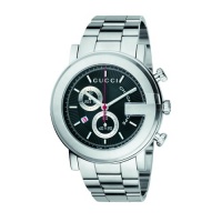Gucci Men's YA101309 G-Chrono Steel Black Guilloche Dial Watch Gucci Men's YA101309 G-Chrono Steel Black Guilloche Dial Watch