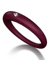 Stackable style with a hint of sparkle! DUEPUNTI's unique ring is crafted from Bordeaux-hued silicone with a round-cut diamond accent. Ring Size Small (4-6), Medium (6-1/2-8) and Large (8-1/2-10).