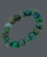 Incorporate style the color of ocean waves. Avalonia Road's destination-inspired stretch bracelet features faceted teal and green agate beads (55-1/10 ct. t.w.). Approximate length: 6-1/2 inches. Approximate width: 1/2 inch. Incorporate style the color of ocean waves. Avalonia Road's destination-inspired stretch bracelet features faceted teal and green agate beads (55-1/10 ct. t.w.). Approximate length: 6-1/2 inches. Approximate width: 1/2 inch.