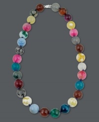 All the colors of confetti. Avalonia Road's Brasilian-inspired style is party perfect with its vibrant multicolored fire agate beads (138-1/3 ct. t.w.), and chic, graduated design. Approximate length: 21 inches. All the colors of confetti. Avalonia Road's Brasilian-inspired style is party perfect with its vibrant multicolored fire agate beads (138-1/3 ct. t.w.), and chic, graduated design. Approximate length: 21 inches.
