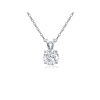 14K White Gold 1/4 Carat White Diamond Solitaire Pendant, 18 Inch Chain, Good Color and Clarity