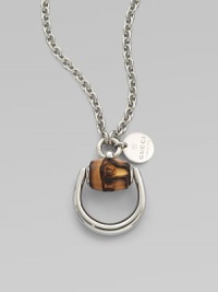 From the Bamboo Collection. Sleek sterling silver in a horsebit shape accented with bamboo on a link chain. Sterling silverBambooLength, about 19½ to 21½ adjustablePendant size, about 1Lobster clasp closureMade in Italy From the Bamboo Collection. Sleek sterling silver in a horsebit shape accented with bamboo on a link chain. Sterling silverBambooLength, about 19½ to 21½ adjustablePendant size, about 1Lobster clasp closureMade in Italy