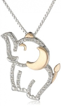 XPY Sterling Silver and 14k Rose Gold Diamond Elephant Pendant Necklace (0.06 cttw, I-J Color, I2-I3 Clarity), 18 XPY Sterling Silver and 14k Rose Gold Diamond Elephant Pendant Necklace (0.06 cttw, I-J Color, I2-I3 Clarity), 18