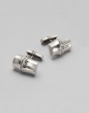 An artful interpretation of bamboo, created in sterling silver. Chunky cuff links with etched detailing Made in Bali
