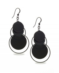 The perfect complement to your little black dress. Style&co.'s chic drop earrings feature circular black pailette in a mixed metal setting. Approximate drop: 3 inches. The perfect complement to your little black dress. Style&co.'s chic drop earrings feature circular black pailette in a mixed metal setting. Approximate drop: 3 inches.