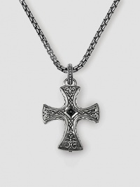 Scott Kay UnKaged tablet design is wrapped with a brass cross. Includes 26 silver chain About 1W X 1½H Made in USA
