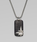 Polished sterling silver chain tastefully adorned with a north star dog tag.Sterling silverLength, about 22Pendant, about 1½ x ¾Imported