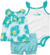 Carter's Baby Girl's Diaper Cover Set - Turquoise Floral-3 Months