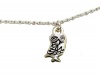 Lucky Feather Enchantments Tiny Owl Inspirational Necklace Matte Silver Finish