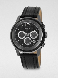 From the Orchestra collection, this chronograph watch features a clear glass insert and an edgy, carbon fiber dial. Chronograph movementWater-resistant to 10ATMPolycarbonate case: 45mm diameter(1.77)Bar markerDate display at 5 o'clockSecond handCarbon fiber strapImported From the Orchestra collection, this chronograph watch features a clear glass insert and an edgy, carbon fiber dial. Chronograph movementWater-resistant to 10ATMPolycarbonate case: 45mm diameter(1.77)Bar markerDate display at 5 o'clockSecond handCarbon fiber strapImported