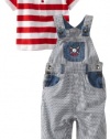 Little Me Baby-boys Infant Baseball Overall Set, Blue, 18 Months