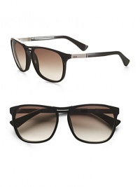 EXCLUSIVELY OURS. Classic wayfarers in lightweight acetate with plated metal logo temple detail. 100% UVA/UVB protective Made in Italy EXCLUSIVELY OURS. Classic wayfarers in lightweight acetate with plated metal logo temple detail. 100% UVA/UVB protective Made in Italy