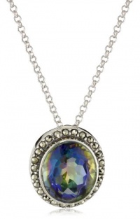 Judith Jack Moorea Sterling Silver, Marcasite and Mystic Quartz Drop Pendant Necklace Judith Jack Moorea Sterling Silver, Marcasite and Mystic Quartz Drop Pendant Necklace