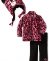 Nannette Baby-Girls Infant 3 Piece Cat Jacket Set, Pink, 12 Months