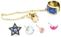 Betsey Johnson Heaven's To Betsey Star and Cuff Set of 5 Stud Earrings