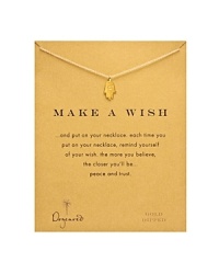 The Hamsa is a symbol of protection in cultures around the world. Dogeared's Make A Wish reminder necklace with a miniature Hamsa charm makes an exotic statement. The Hamsa is a symbol of protection in cultures around the world. Dogeared's Make A Wish reminder necklace with a miniature Hamsa charm makes an exotic statement.