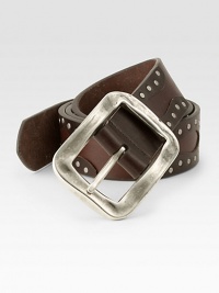 Antique-inspired style is highlighted in this wardrobe accessory crafted in genuine, metal-studded leather.LeatherAbout 1½ wideImported Antique-inspired style is highlighted in this wardrobe accessory crafted in genuine, metal-studded leather.LeatherAbout 1½ wideImported