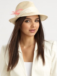 A casual style with a supple, twisted suede band and bright feather detail. StrawSuedeFeatherBrim, about 2Hand washMade in USA of imported fabrics A casual style with a supple, twisted suede band and bright feather detail. StrawSuedeFeatherBrim, about 2Hand washMade in USA of imported fabrics