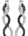 10k White Gold Black and White Diamond Infinity Earrings (1/4 cttw)