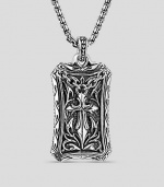 Modern design in finely engraved sterling silver. Necklace, about 26 1 X ¾ Made in USA