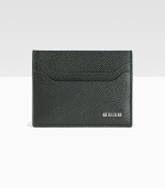 A smart leather card case in sumptuous pebbled leather with a front logo detail.Five card slots4½ W X 3HMade in Italy