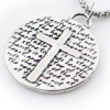 Kevin N Anna Studio Sterling Silver Pendant Necklace with Round Etched CROSS Pendant Celebrates CHARITY