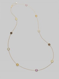 From the Ipanema Collection. 18k yellow chain is decorated with twinkling multi-stone stations.Amethyst Citrine Lemon quartz Smoky quartz 18k yellow gold Length, about 39 Lobster clasp closure Made in Italy From the Ipanema Collection. 18k yellow chain is decorated with twinkling multi-stone stations.Amethyst Citrine Lemon quartz Smoky quartz 18k yellow gold Length, about 39 Lobster clasp closure Made in Italy