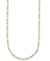 Polish your look. This 14k gold men's figaro link necklace is the perfect addition to his wardrobe. Approximate length: 22 inches. Approximate width: 3-9/10 mm.