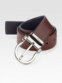 An adjustable, dress look crafted in Italy from pebbled calfskin leather with a signature ruthenium buckle with logo detail.LeatherAbout 1½ wideMade in Italy An adjustable, dress look crafted in Italy from pebbled calfskin leather with a signature ruthenium buckle with logo detail.LeatherAbout 1½ wideMade in Italy