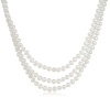 3-Row White A Grade Freshwater Cultured Pearl Necklace with Sterling Silver Clasp (6.5-7mm ), 17, 18/19