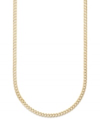 Polish your look. This 14k gold men's curb chain necklace is the perfect addition to his wardrobe. Approximate length: 22 inches. Approximate width: 3-3/5 mm. Polish your look. This 14k gold men's curb chain necklace is the perfect addition to his wardrobe. Approximate length: 22 inches. Approximate width: 3-3/5 mm.