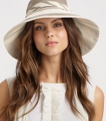 This colorblocked, yet neutral design features an external, adjustable tie and removable inner band. CottonBrim, about 4¼Removable inner bandCotton linedHand washImported 