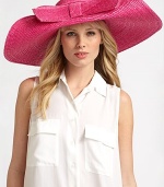 Glamorous and playful, accented with a floppy front bow.StrawBrim, about 6¾ wideMade in Italy of imported fabric