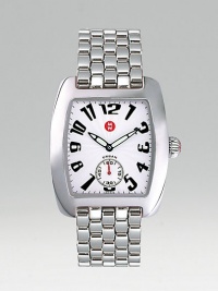 From the Urban Collection. Stainless steel watch has lacquer dial and barrel-shaped case. Numbers, second hand Rectangular case, 29mm X 35mm, 1.14 X 1.38 Interchangeable bracelet Bracelet width, 16mm, 0.63 MW signature crown Swiss quartz movement Imported From the Urban Collection. Stainless steel watch has lacquer dial and barrel-shaped case. Numbers, second hand Rectangular case, 29mm X 35mm, 1.14 X 1.38 Interchangeable bracelet Bracelet width, 16mm, 0.63 MW signature crown Swiss quartz movement Imported