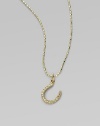 Good luck comes in a shimmering form - a horseshoe pendant on a 14k gold ball chain. Diamonds, 0.10 tcw 14k yellow gold Chain length, about 16 Pendant length, about ¼ Lobster clasp Imported